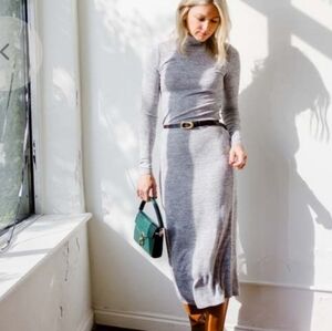 Rag and Bone Turtleneck Knit Dress Heather Grey